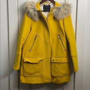 J. Crew Stadium Cloth Winter Coat Yellow Sz. 10